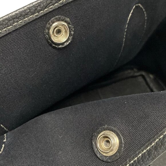 Auth HERMES Garden Party PM - Black Toile Officier Negonda Square J Tote Bag - Picture 10 of 13